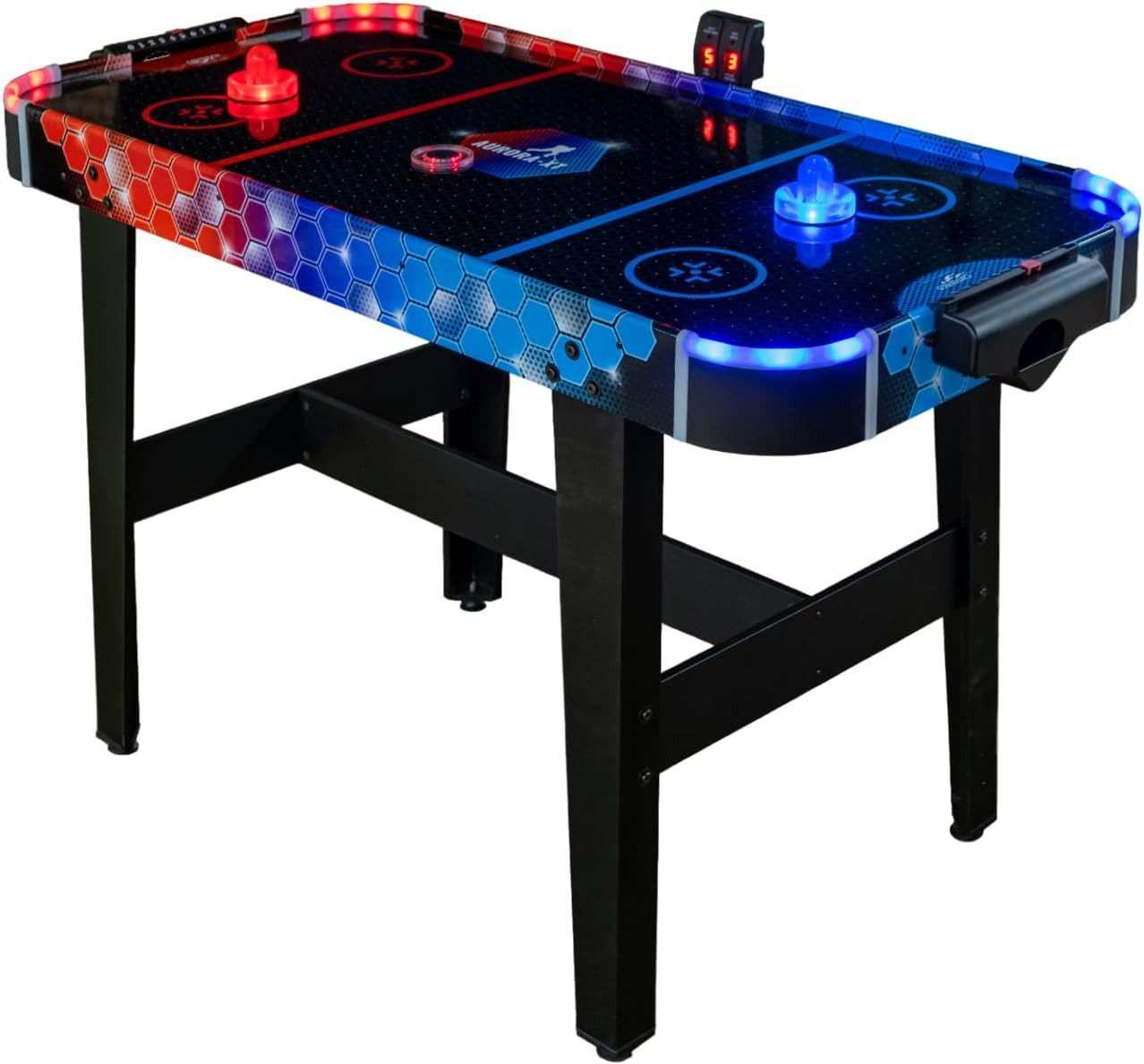 Carromco Air-Hockeytisch Fire vs. Ice mit LED-Pucks & Pusher, Torzähler, für Kinder & Erwachsene