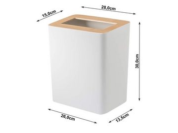 Yamazaki Papierkorb Rin, Mülleimer, klein und minimalistisch, modern, eckig, nur 30cm hoch
