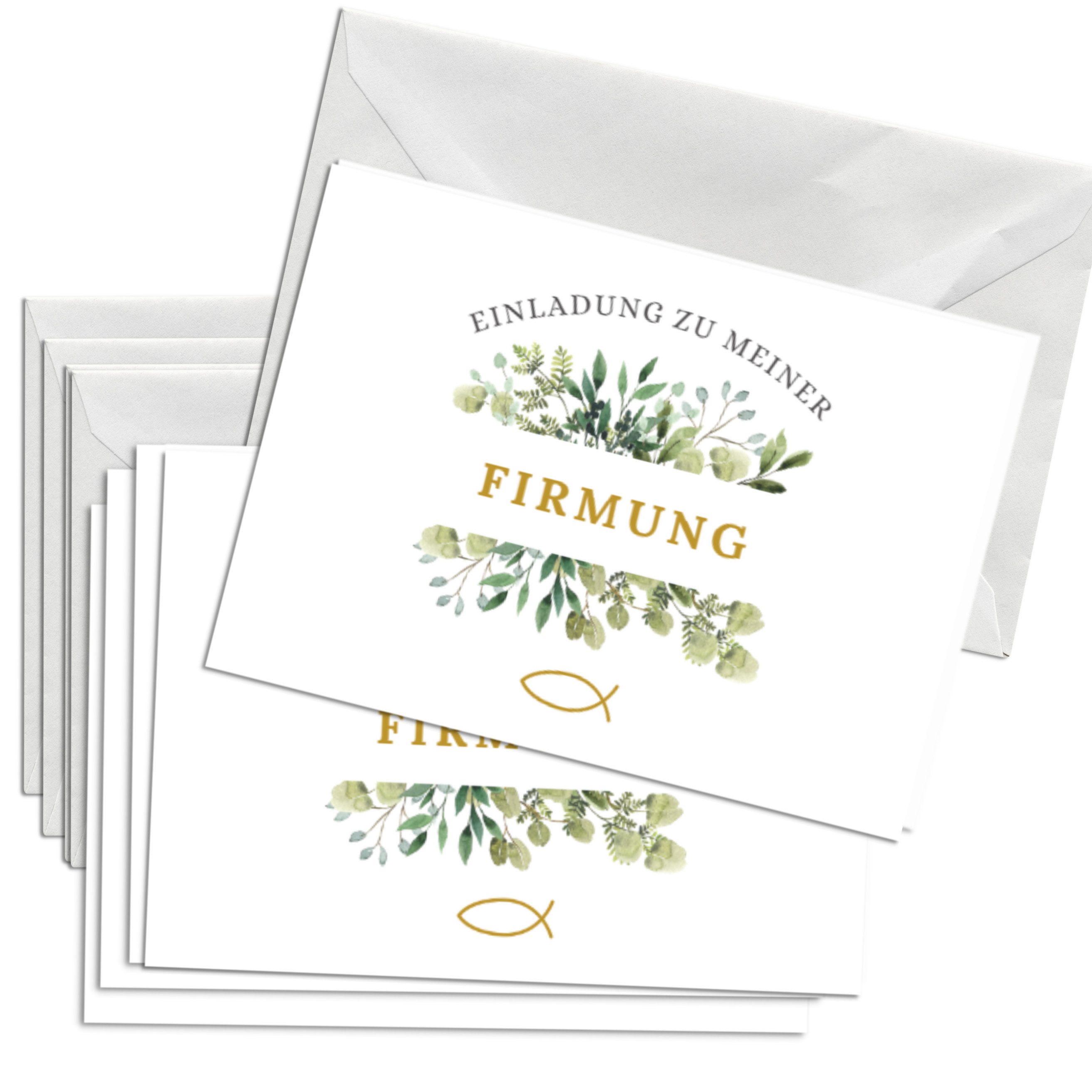 Briefzauber Einladungskarten 12x Firmung Einladungskarten mit 12x Umschlägen