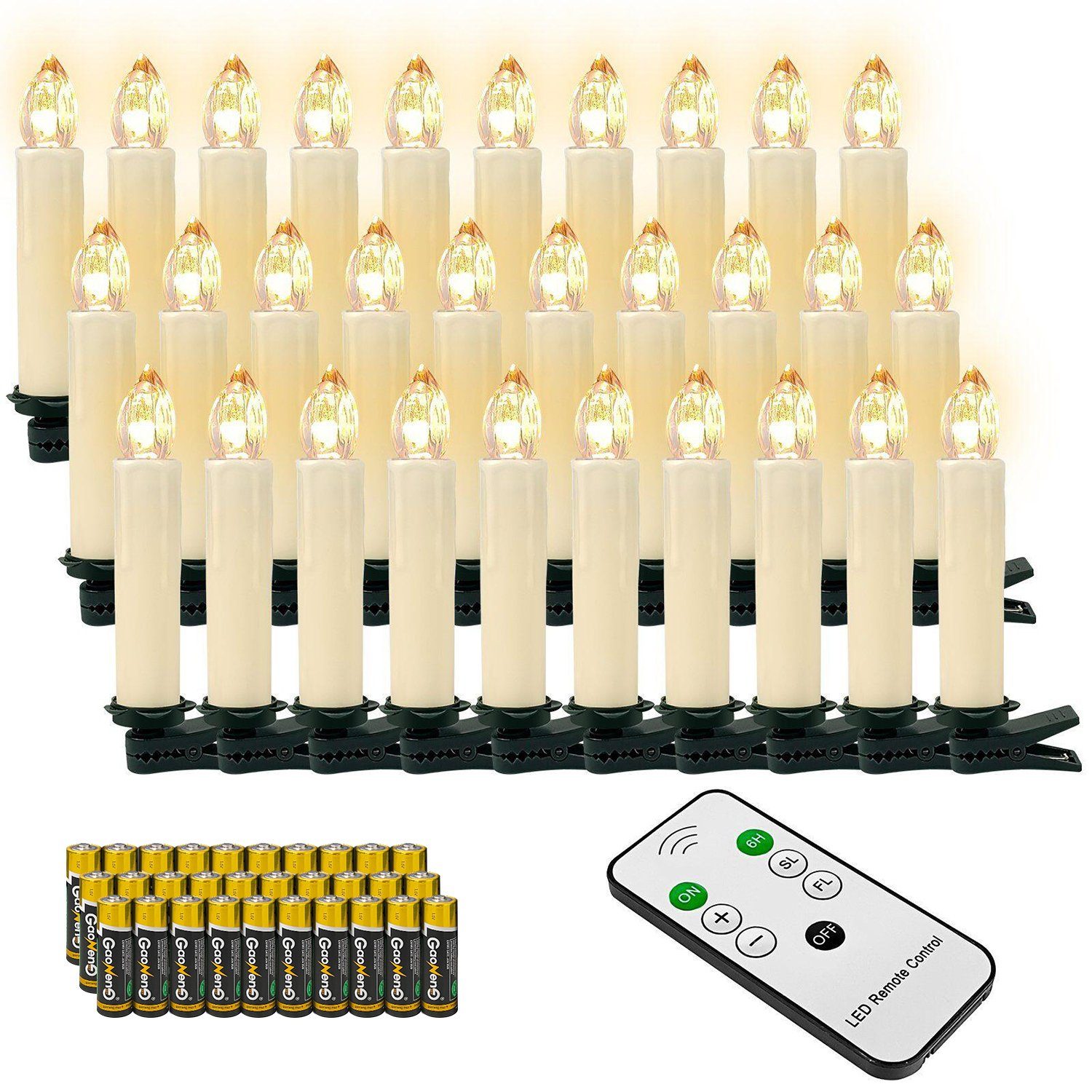 Gotoll LEDChristbaumkerzen 40er, LED Weihnachtskerzen kabellos Weihnachtsbaum Kerzen