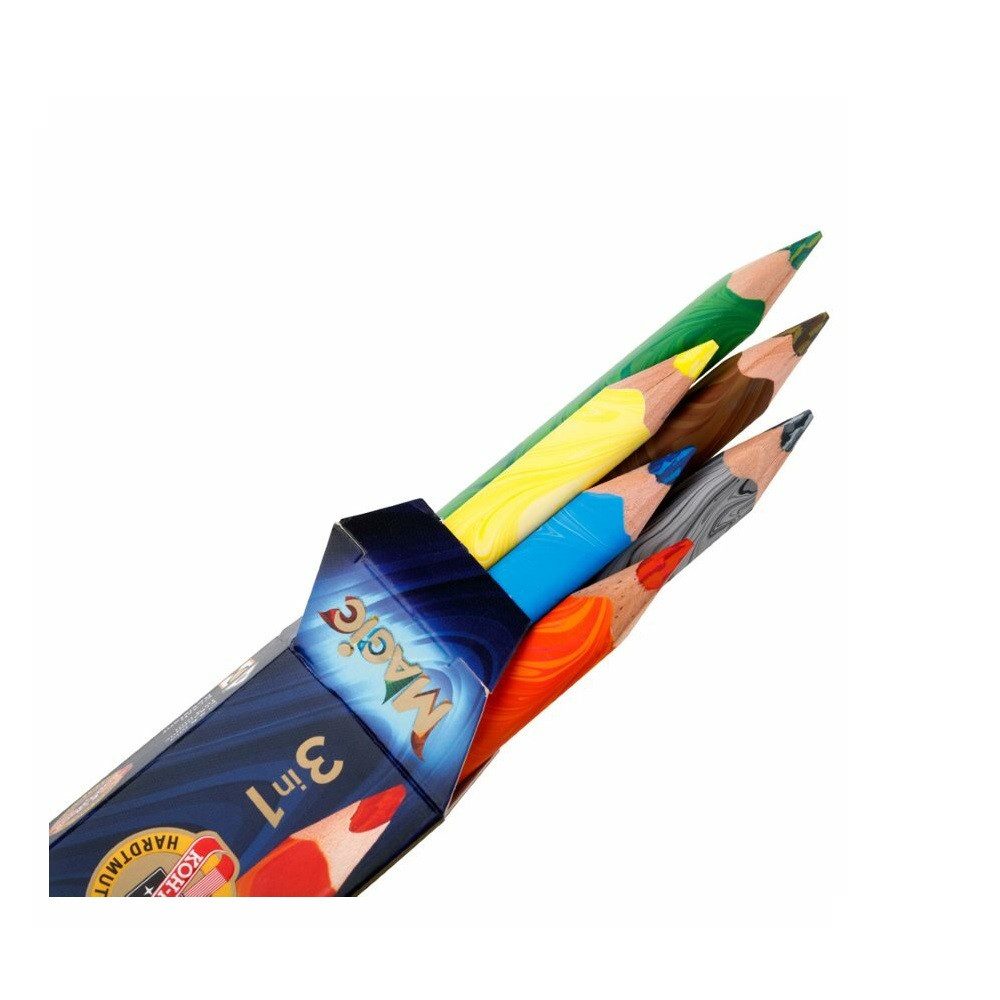 KOH-I-NOOR Buntstift Magic 3 in 1 - Jumbo 6er Pack, (6-tlg)