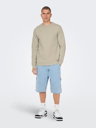ONLY & SONS NOOS Silver ONSCERES CREW Sweatshirt NECK Lining