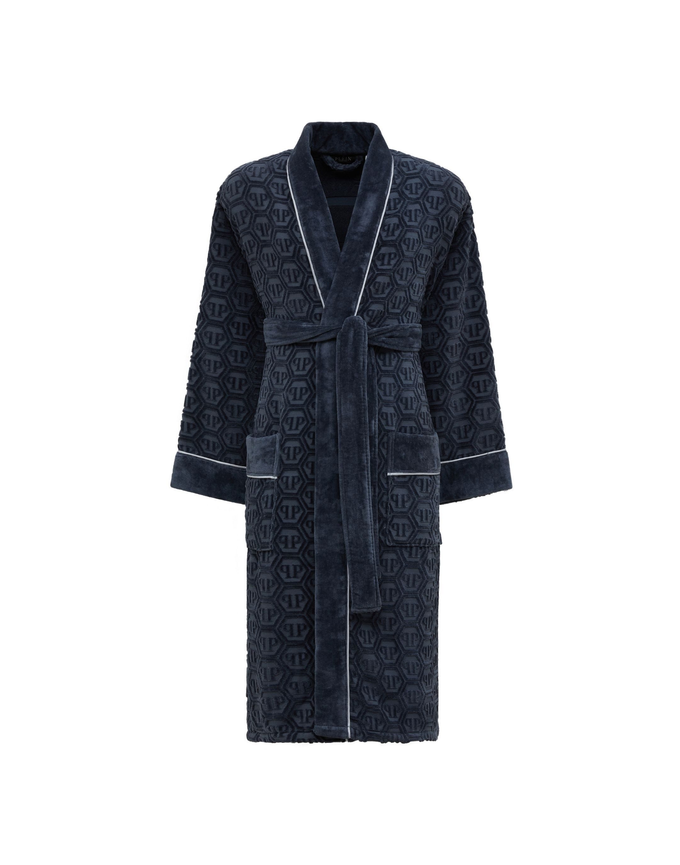 PHILIPP PLEIN Bademantel Kimono Bathrobe Hexagon