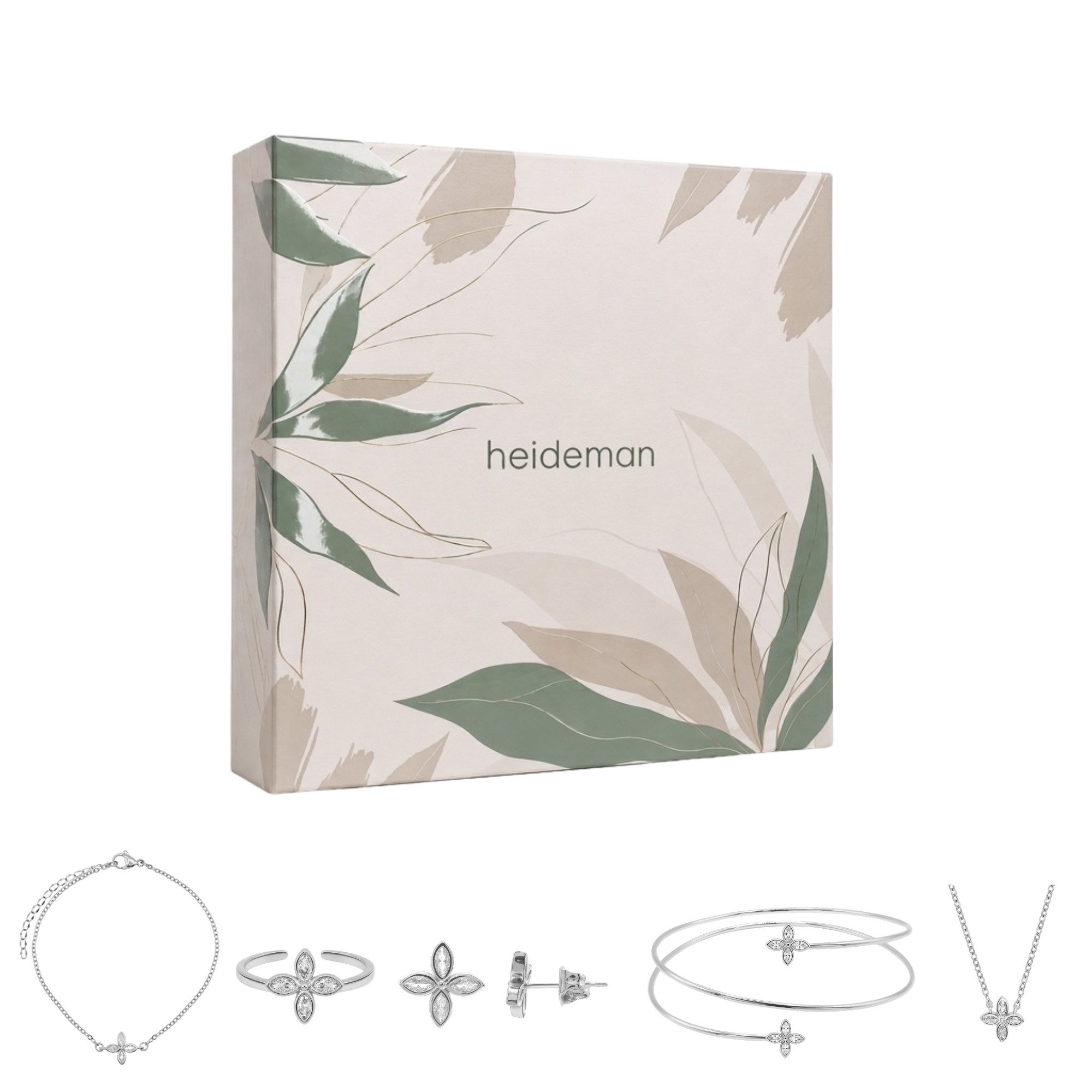 Heideman Schmuck-Adventskalender Summerbox Florenz silberfarben, Schmuckset mehrteilig Schmuck für Frauen - 5 Schmuckstücke