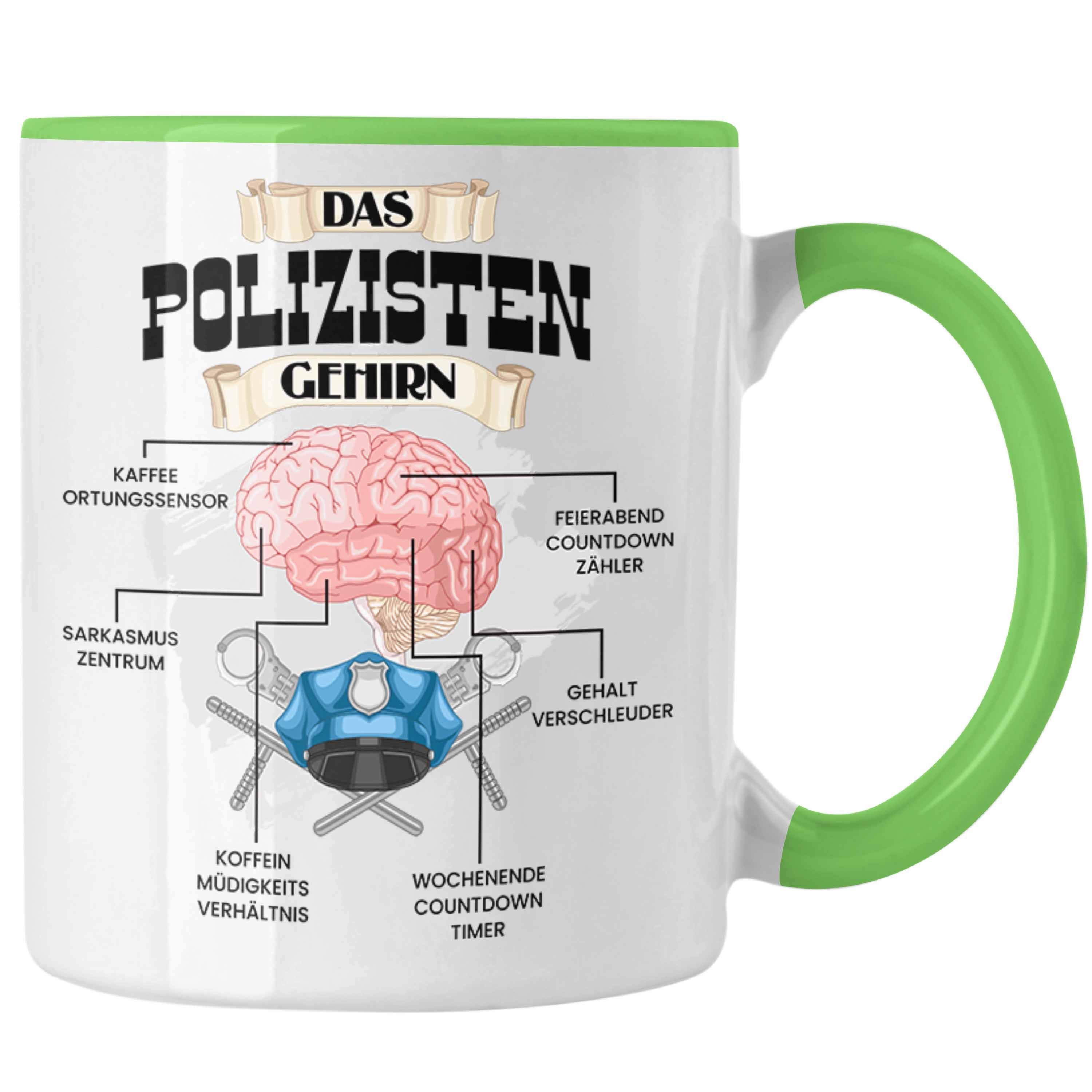 Trendation Tasse Trendation - Polozisten Tasse Lustiges Geschenk für Polizei Polizisten Grün