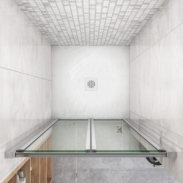 duschspa Dusch-Falttür Glastür Duschtür Nischentür Falttür Duschabtrennung ESG Glas Dusche, Einscheibensicherheitsglas, (Set) Klarglas