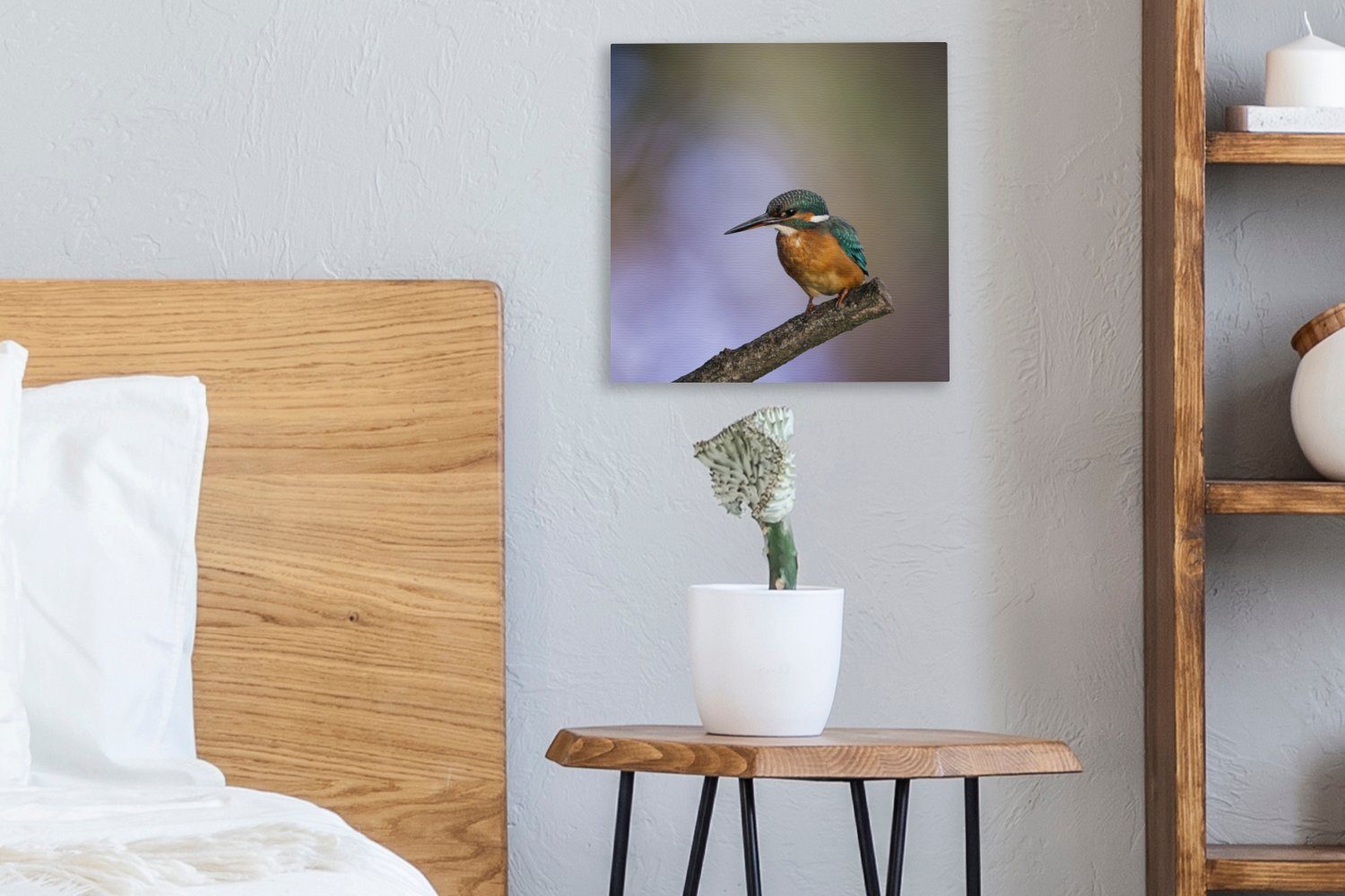 OneMillionCanvasses® Leinwandbild Schlafzimmer Bilder St), Leinwand (1 Eisvogel-Fotodruck, für Wohnzimmer