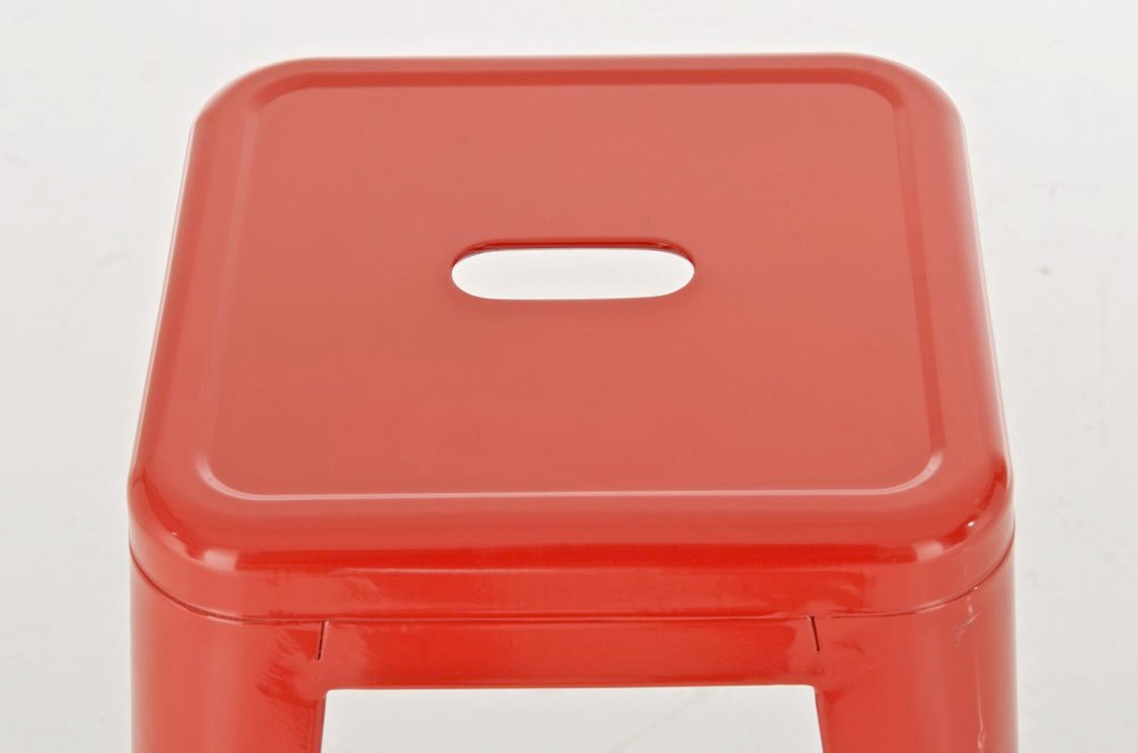 TPFLiving Barhocker Joshua (Set, 2 Küche), Fußstütze & Sitzfläche: angenehmer Theke für - Rot Gestell Rot Metall St., Hocker mit Metall 