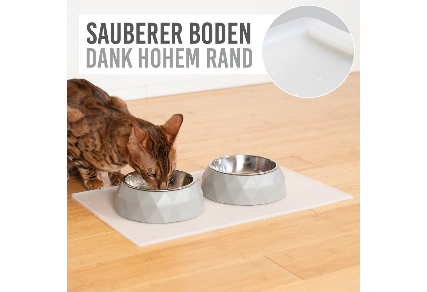 Thumbnail - KaraLuna Futternapf Napfunterlage aus Silikon I Futtermatte Hundenapf Unterlage Katzennapf, Silikon-Napfunterlage