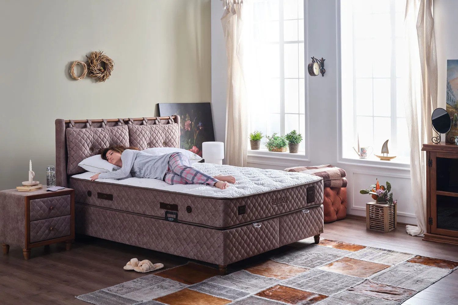 Bermo Home Boxspringbett Bambi Bamboo Sleep Set