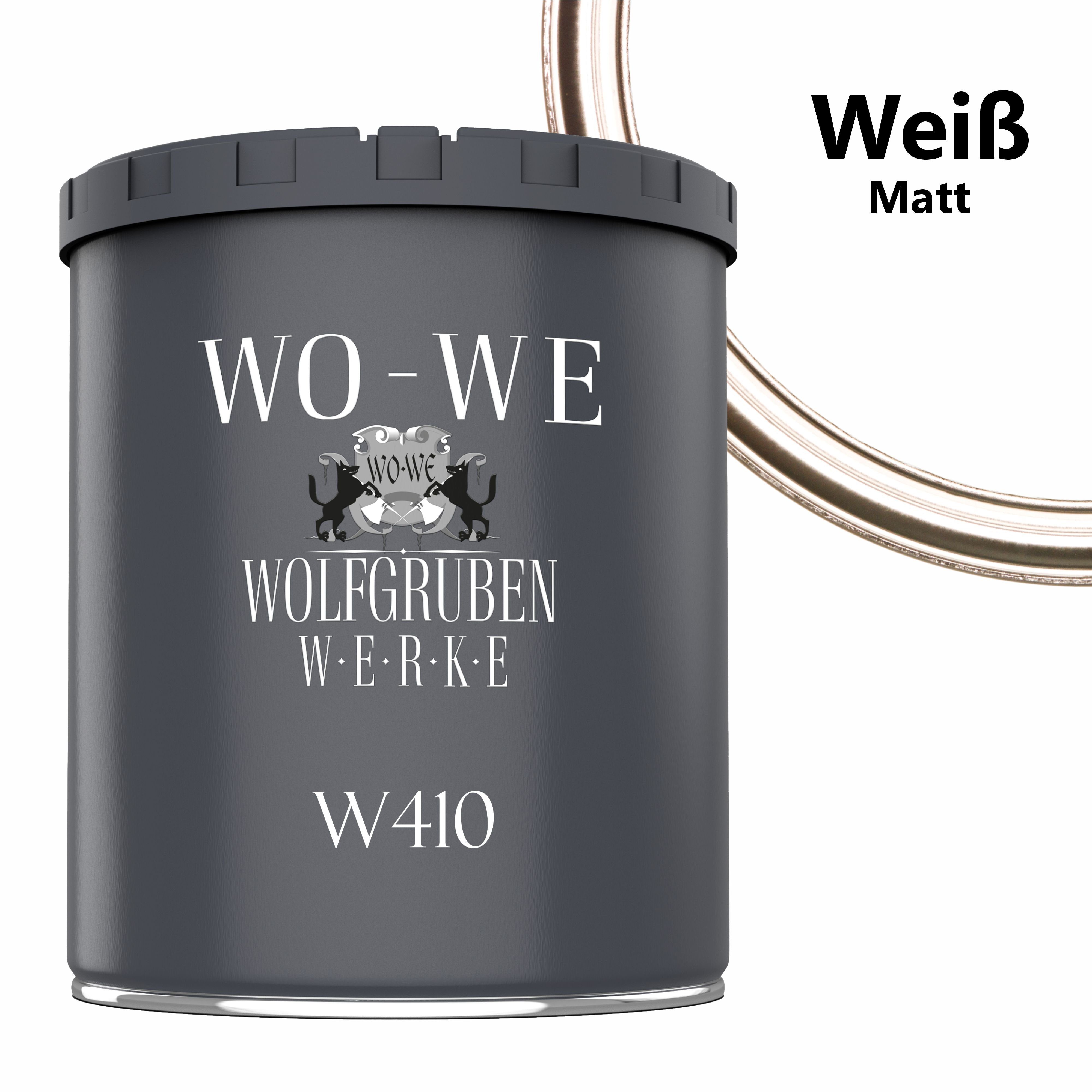 WO-WE Treppen- und Parkettlack Dielenlack Holzlack Holzboden lack W410, 1-20L, Matt / Seidenglänzend, Wasserbasis Weiß Matt