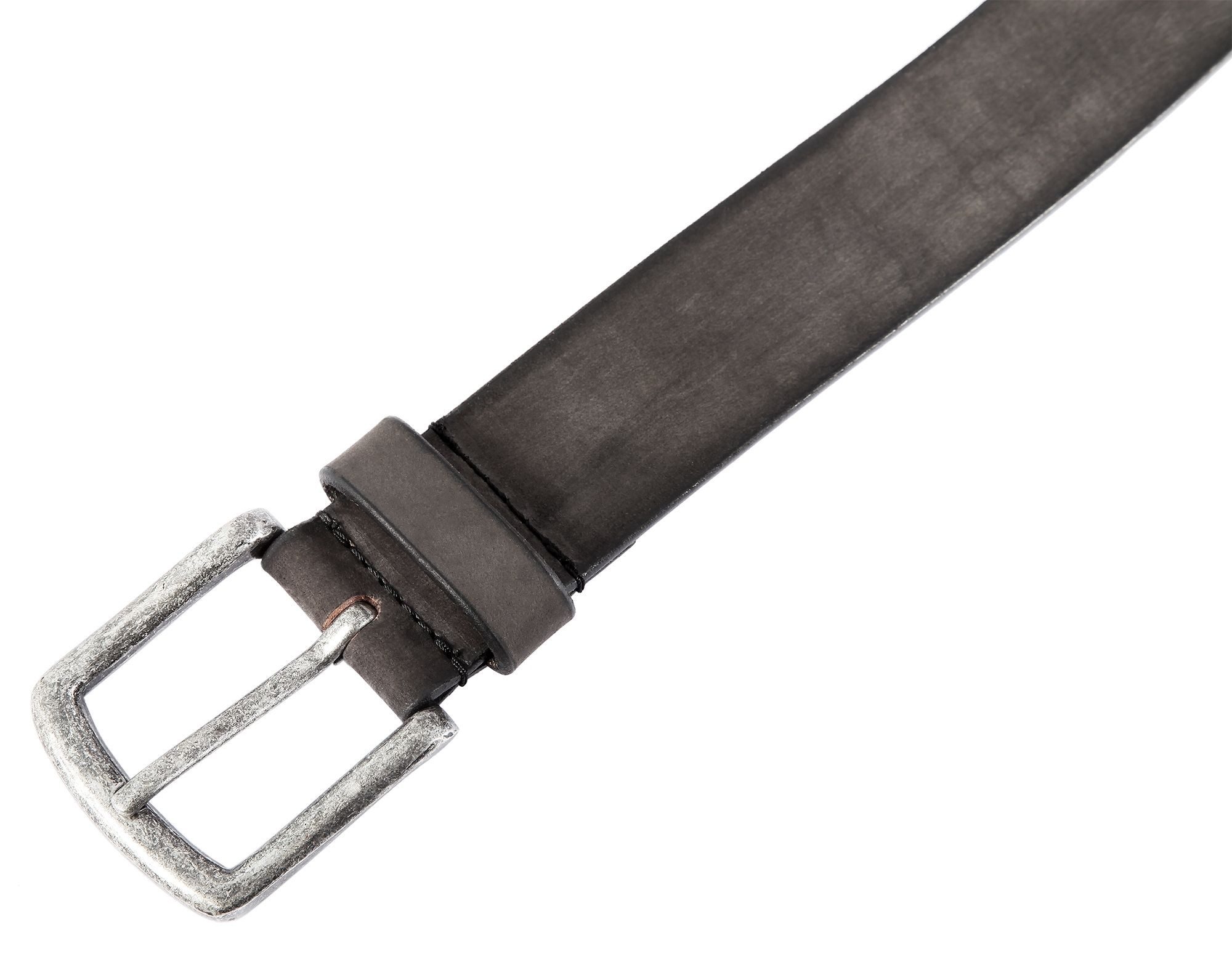 Leonardo Verrelli Ledergürtel hochwertiges Echt Leder, dunkelgrau, 90 cm - 140 cm (Bundweite)