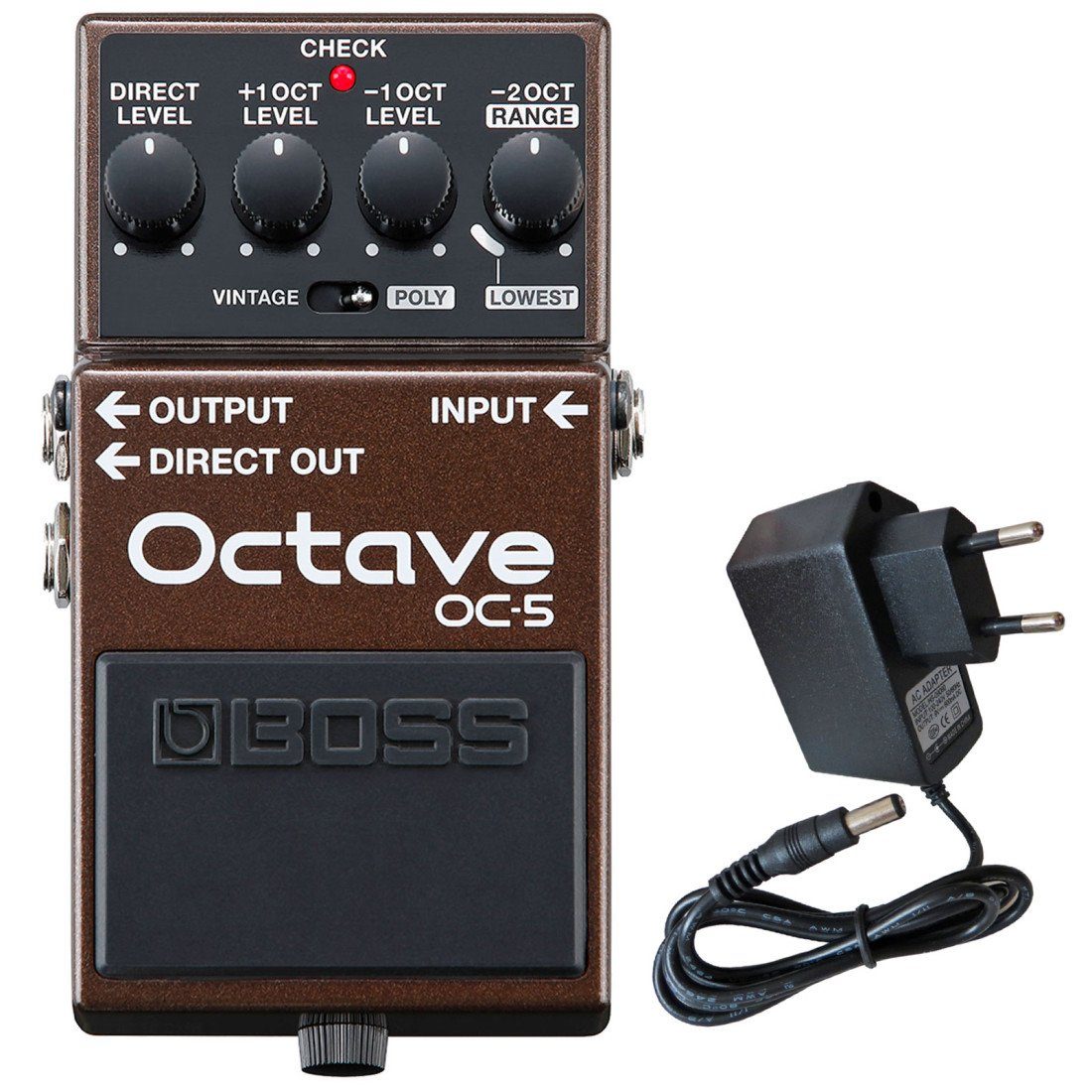 E-Gitarre Boss OC-5 Oktave Pedal Effektgerät mit 9V Netzteil