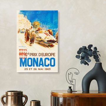 Posterlounge Acrylglasbild Vintage Travel Collection, Großer Preis von Monaco 1963 (französisch), Vintage Illustration
