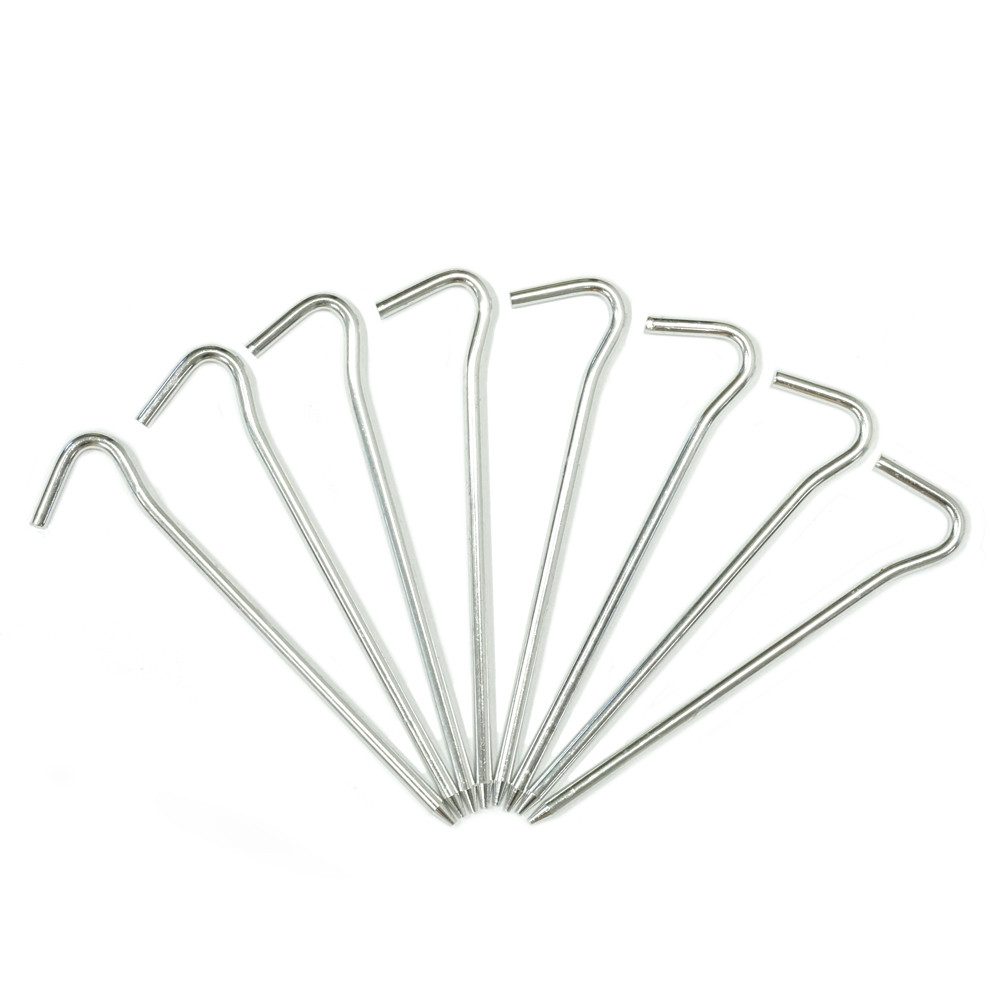 outdoorer Zelthering Alu Peg 18 cm für Camping & Trekking, 8er-Set, ultraleicht, aus Aluminium, für Wald und Wiese geeignet