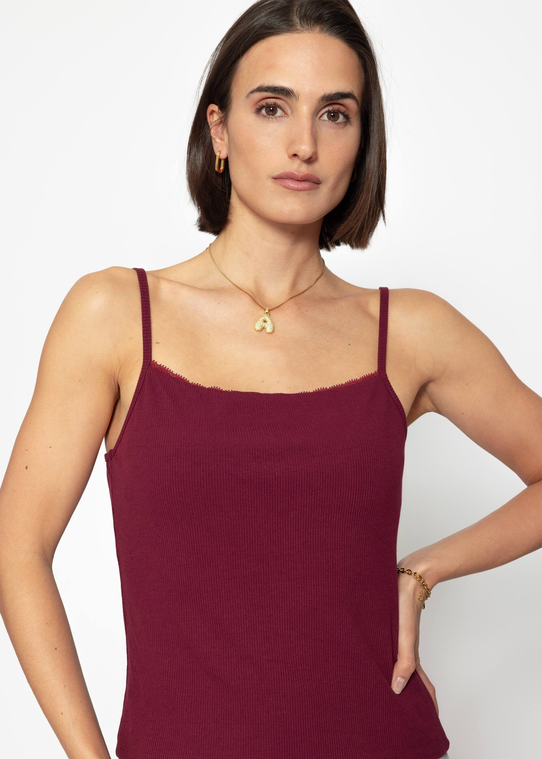 SASSYCLASSY T-Shirt Strick-Top Damen mit Spitze günstig online kaufen