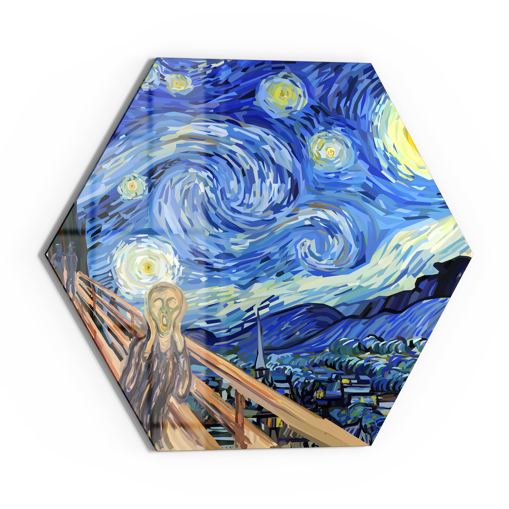 DEQORI Glasbild 'Munch trifft Van Gogh', günstig online kaufen