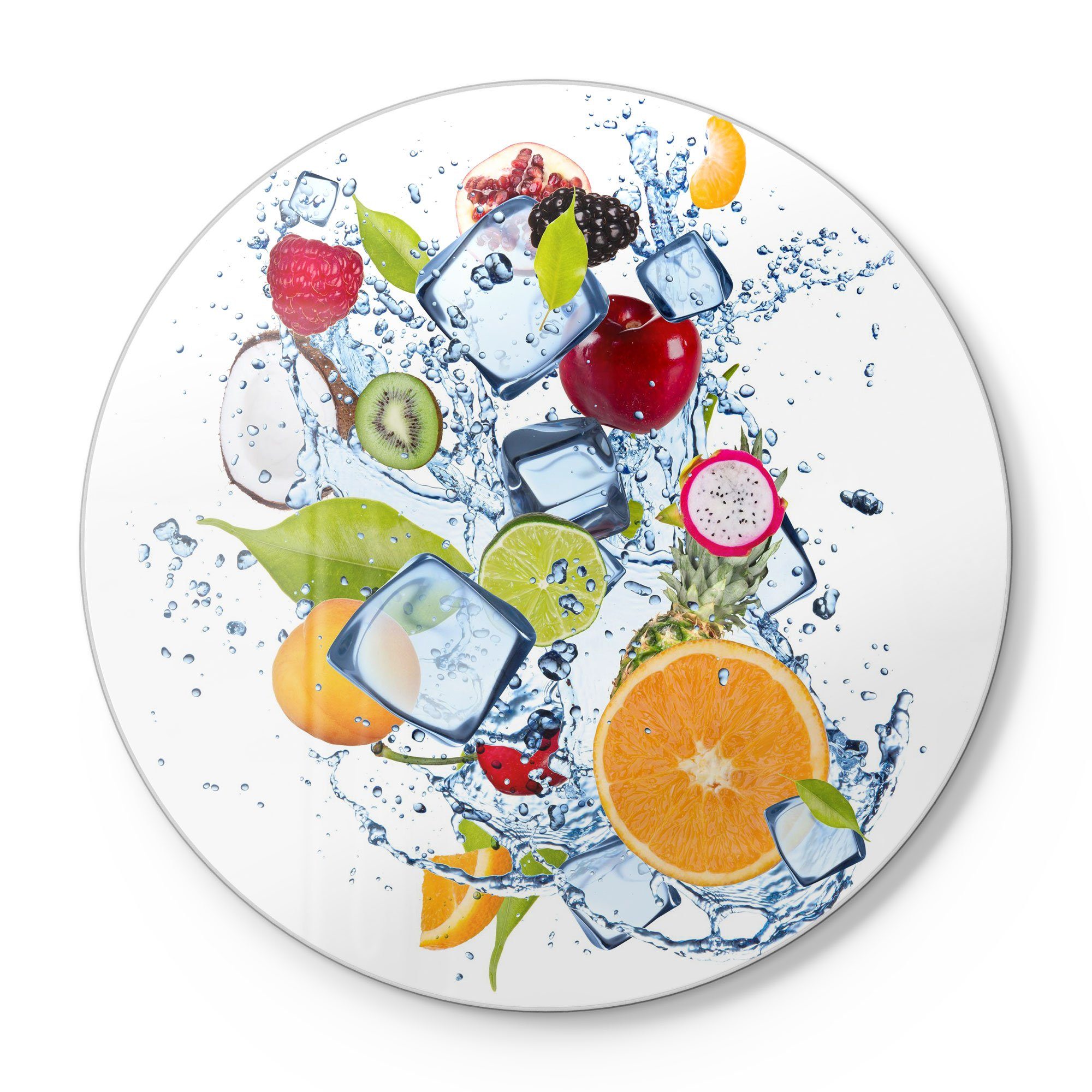 Schneideplatte DEQORI 'Fruchtige Schneidebrett Erfrischung', Frühstücksbrett Glas, Platte
