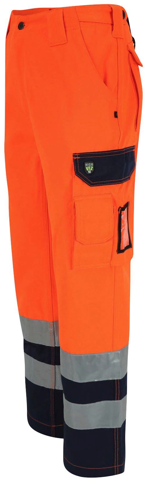 Herock Arbeitshose Olympus Hochsichtbar Hose verstellbarer viele Wasserabweisend, neonorange-marine Taschen, Schlaufen, Bund 2