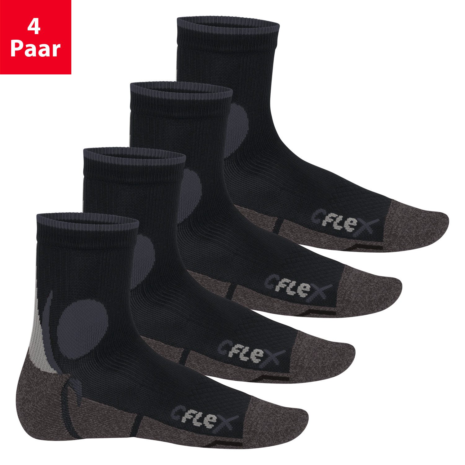 CFLEX Спортивні шкарпетки Damen und Herren Running Funktionssocken (4 Paar) Laufsocken