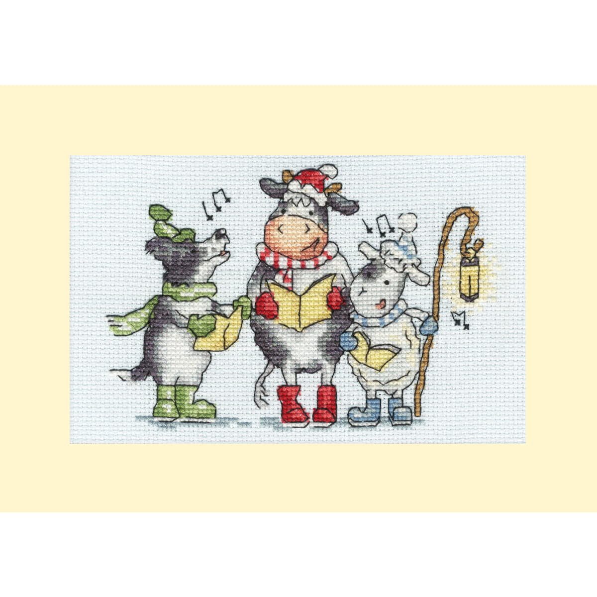 Bothy Threads Kreativset Bothy Threads Grußkarte Kreuzstich Stickpackung "Wuff, Muh, Baa!", Zä, (embroidery kit by Marussia)