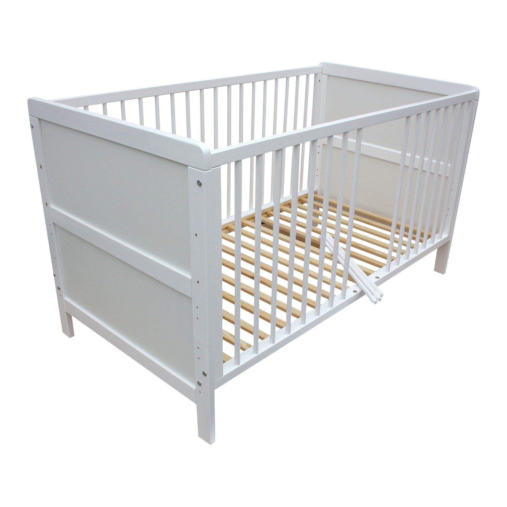 Micoland Kinderbett Kinderbett Juniorbett Beistellbett 140x70 cm 3in1 weiß günstig online kaufen