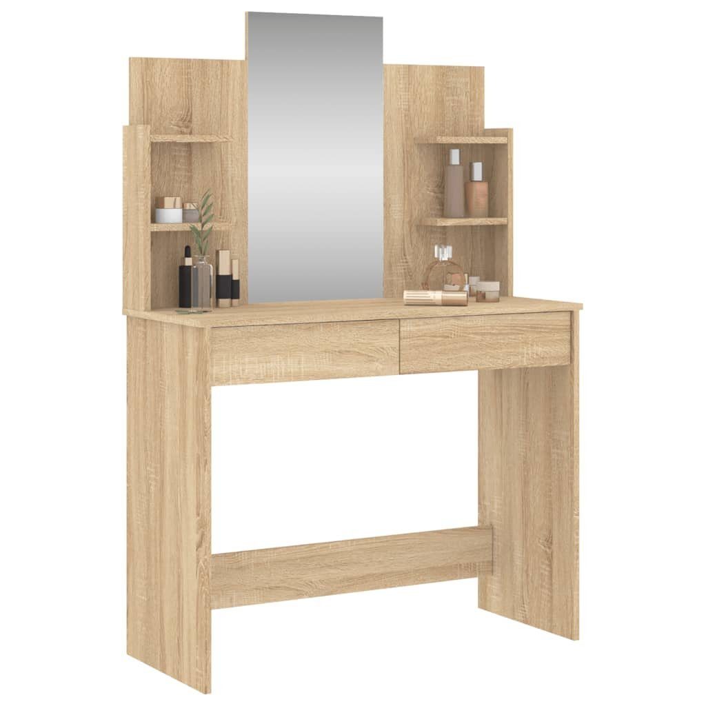 vidaXL Schminktisch NA Schminktisch Frisiertisch Beautytisch mit Spiegel 2 Regale 96x40x14