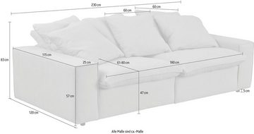 andas 3-Sitzer Venslev, Lounge-Sofa, mit extra tiefer Sitzfläche und losen Kissen