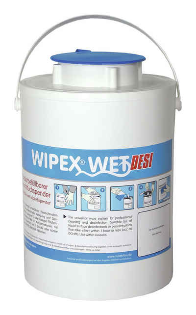 WIPEX Papiertuchspender, Feuchttuchspender Wet Desi, blau Kunststoff