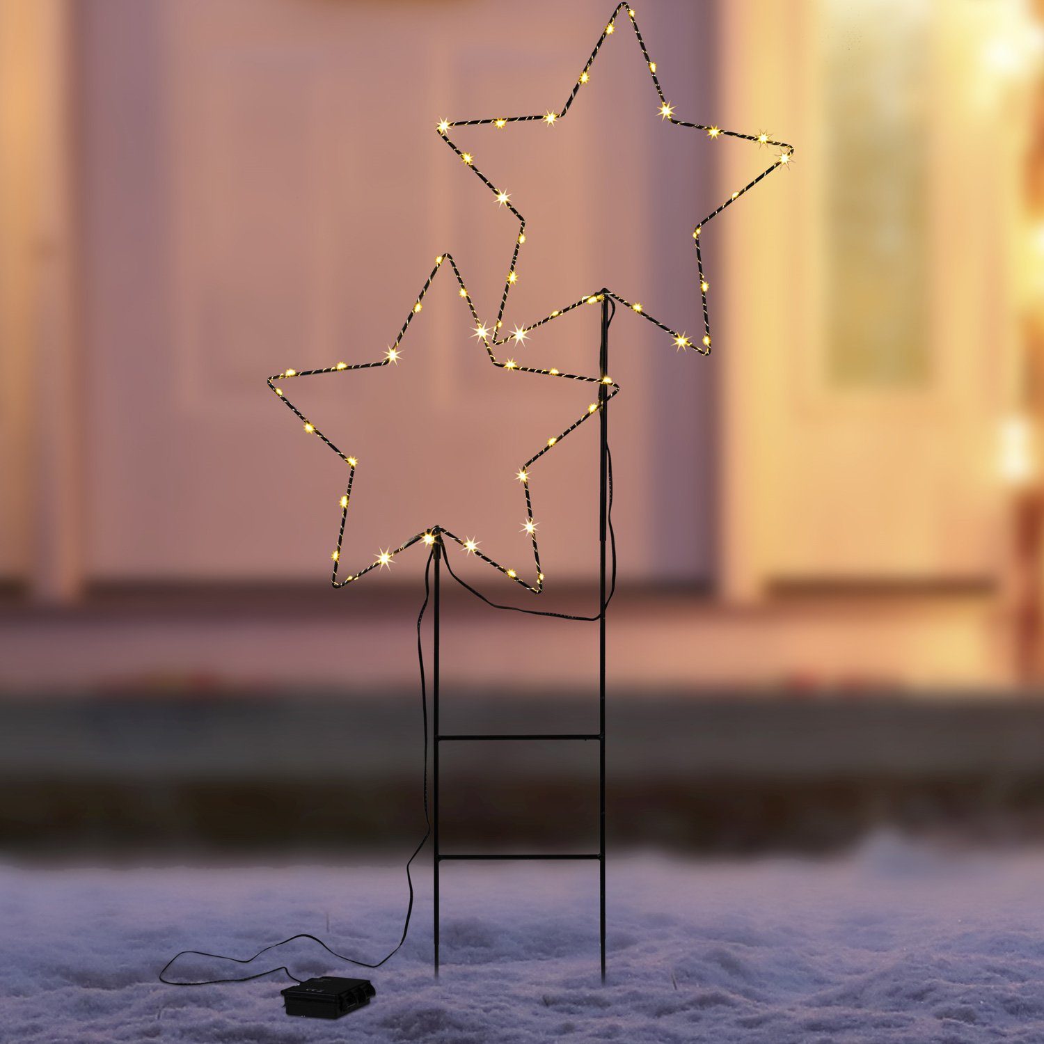 MARELIDA LED-Stern für außen LED Gartenstecker Stern Leuchtstern  Lichterstern 100cm Weihnachtsdeko, LED Classic, warmweiß (2100K bis 3000K)
