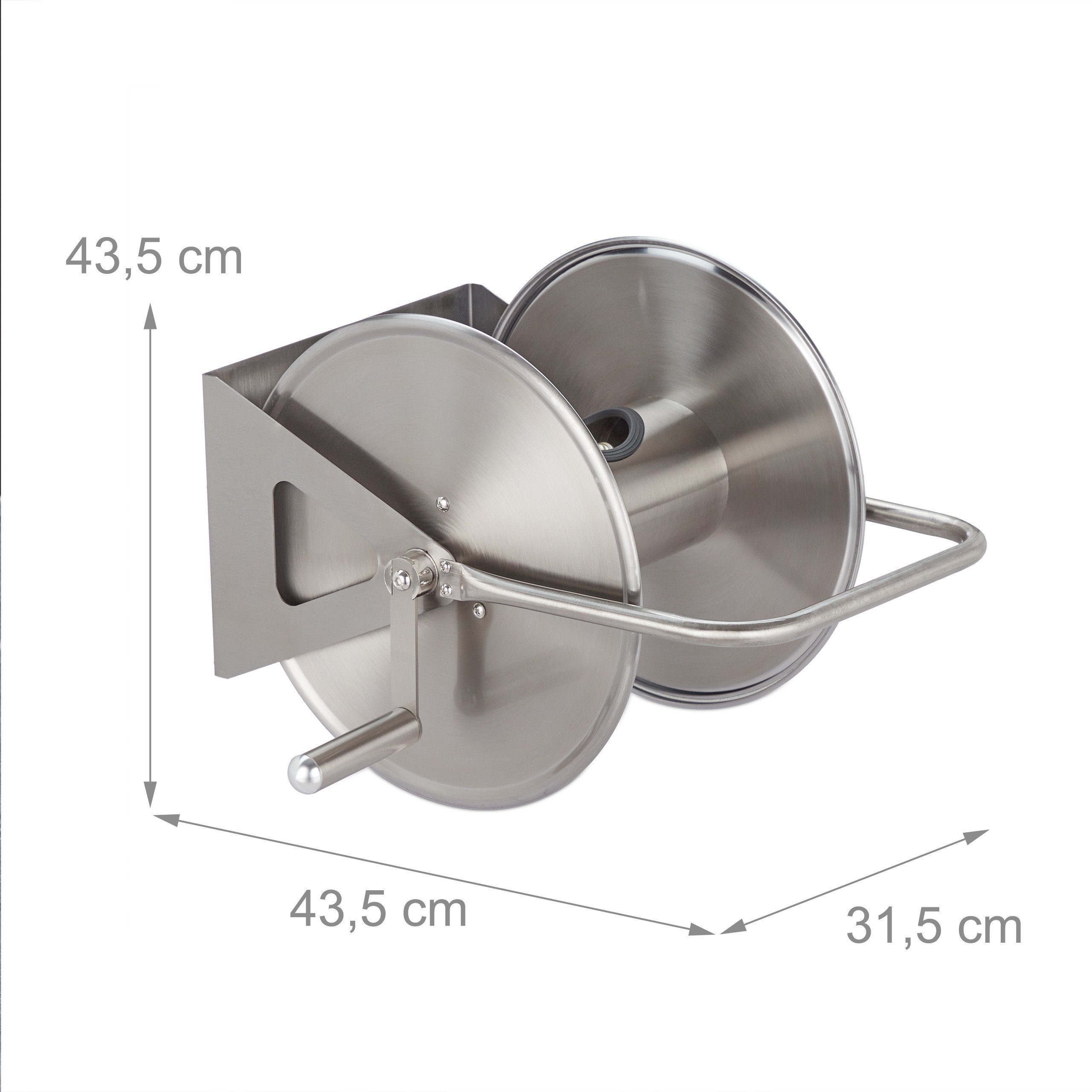 relaxdays Schlauchtrommel Edelstahl