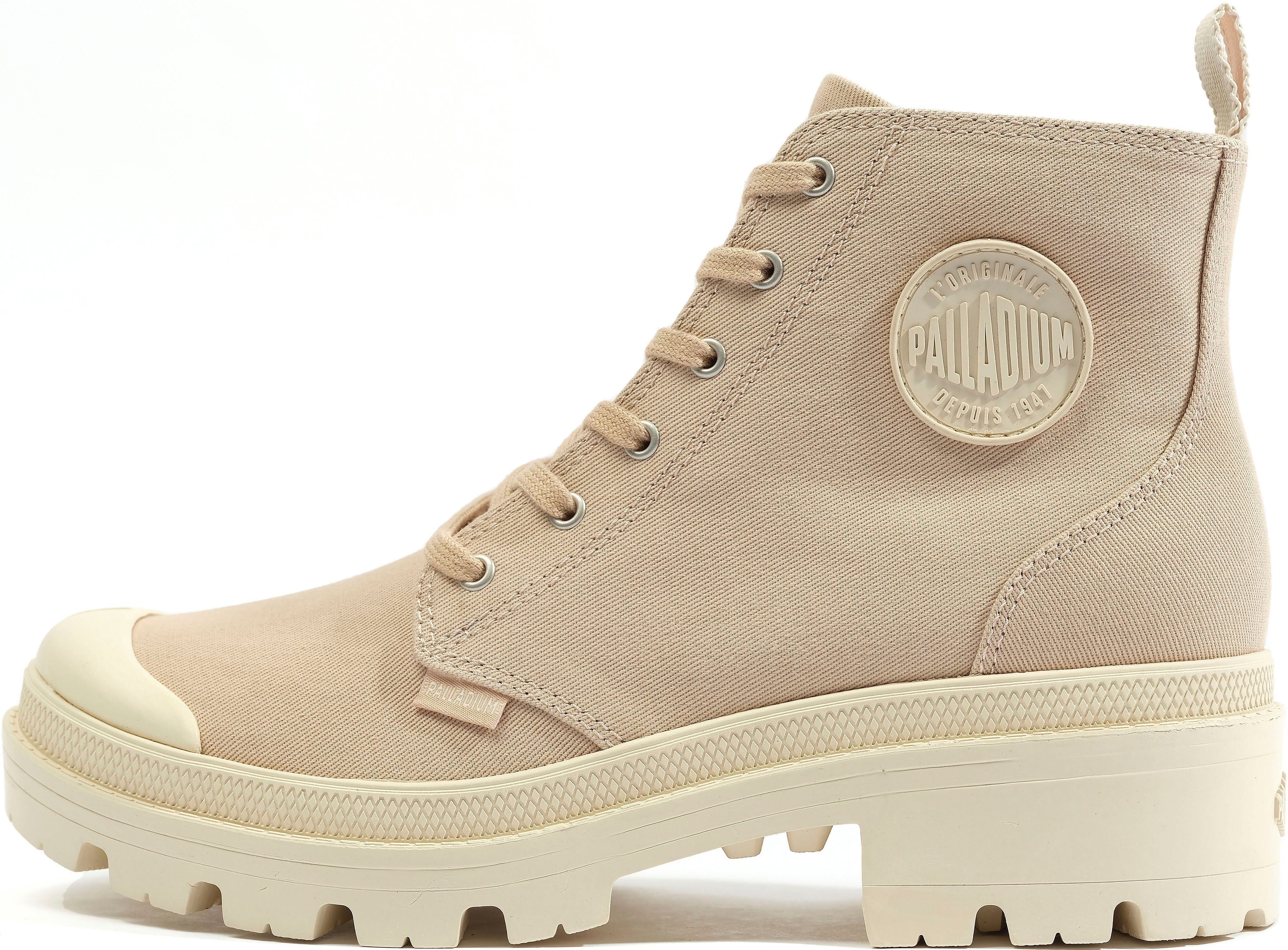 Palladium PALLABASE TWILL Schnürboots aus Textil hellbraun