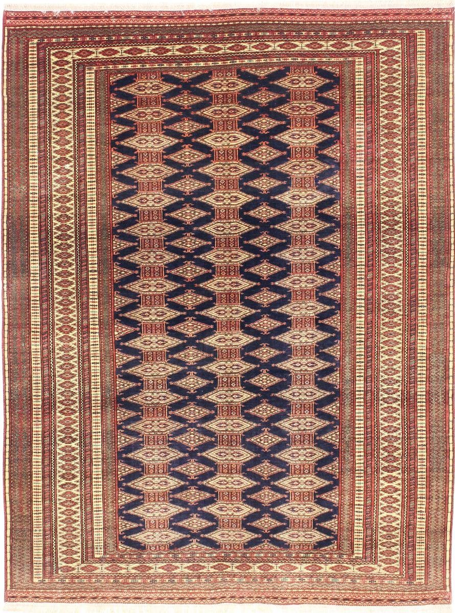 Orientteppich Turkaman Alt Seidenkette 145x191 Handgeknüpfter Orientteppich, Nain Trading, rechteckig, Höhe: 6 mm
