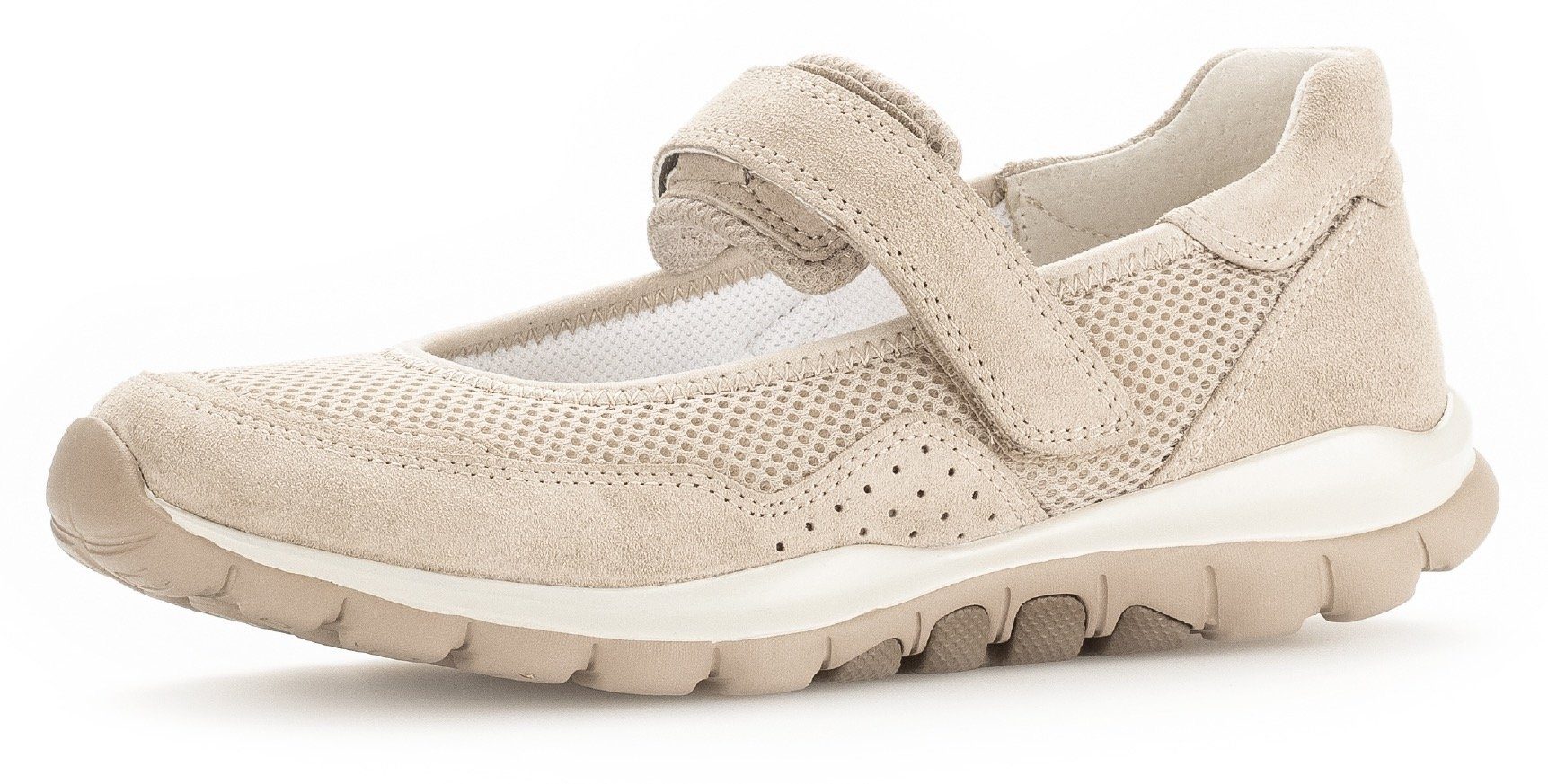 Gabor Rollingsoft Riemchenballerina, Klettschuh, Freizeitschuh, Komfortschuh mit Lochmuster