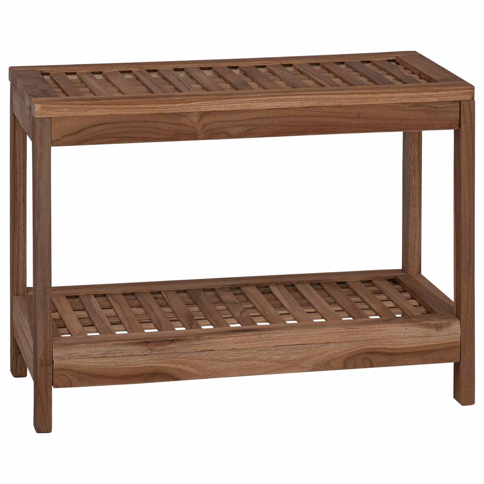 vidaXL Duschablage Bad Beistelltisch Natur 60 x 30 x 45 cm Massivholz, 1-tlg.