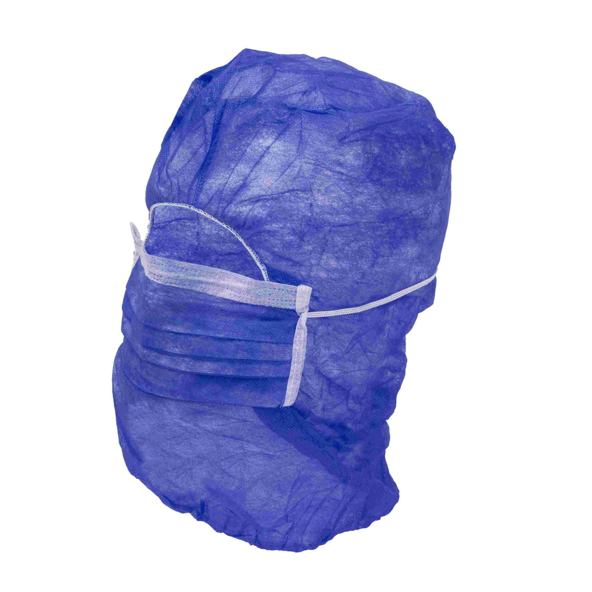 TronicXL Gesichtsmasken-Set 1000 Stück Astrohaube Haarnetz mit Mundschutz Vlieshaube Einweg OP x, 1000-tlg., lebensmittelecht, Arbeitsschutz Schutzkleidung Kopf Gesicht Haare