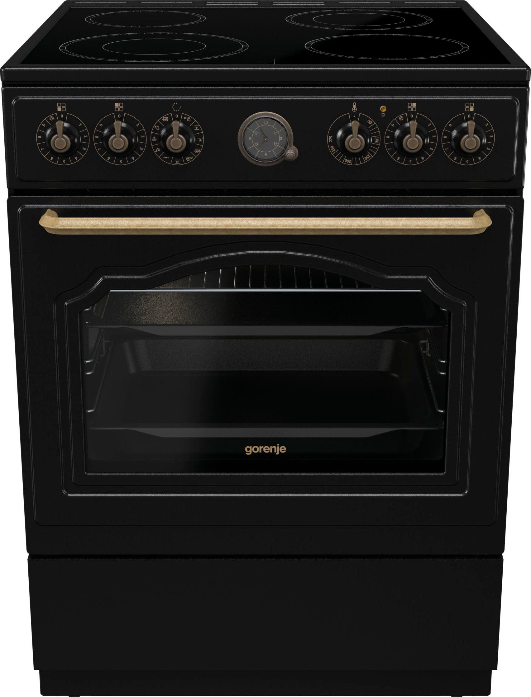 GORENJE Elektro-Standherd GECS6B70CL, Aqua Clean, Retro Design. Zeitlose Eleganz für jede Küche