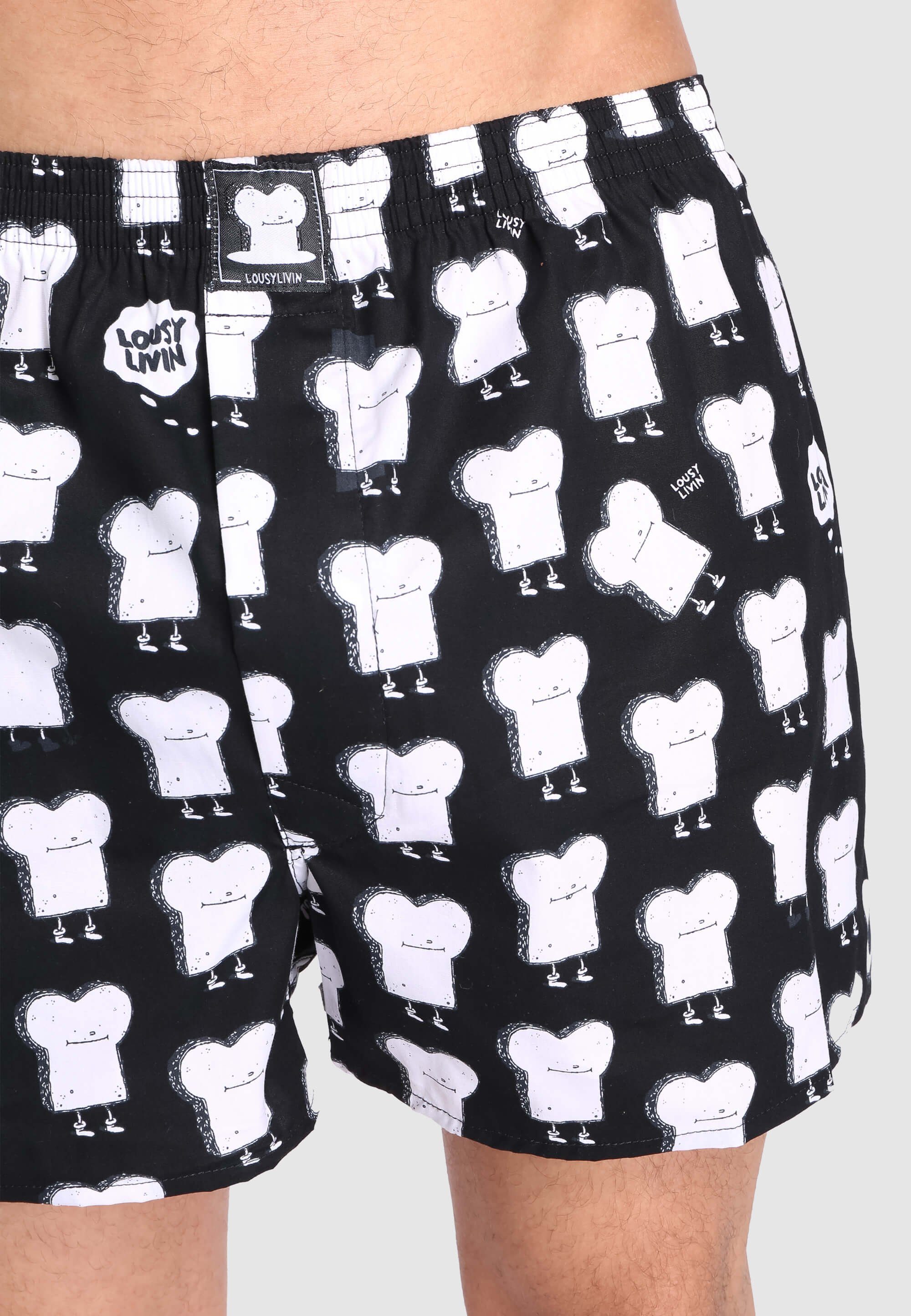 coolen Comic-Motiven Lousy schwarz mit Livin Boxershorts Toast Zitrone