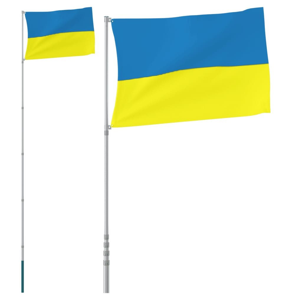 vidaXL Flagge Flagge der Ukraine und Mast 5,55 m Aluminium