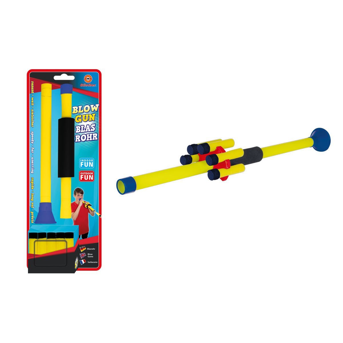 Paul Günther Freizeittasche Blasrohr Blowgun mit 5 Pfeilen 46cm/6,5cm
