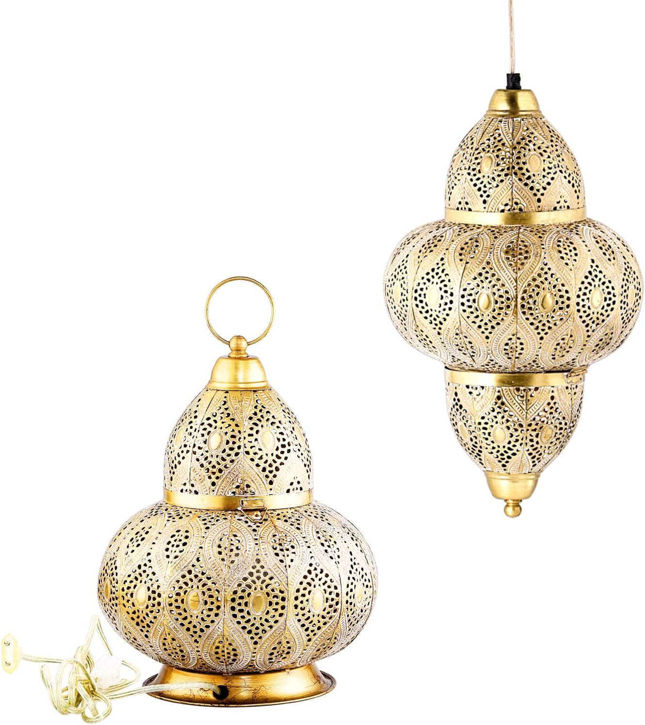 Marrakesch Orient & Mediterran Interior Deckenleuchte 2er Set Orientalische Tischlampe und Deckenlampe Noumi, ohne Leuchtmittel, Hängeleuchte