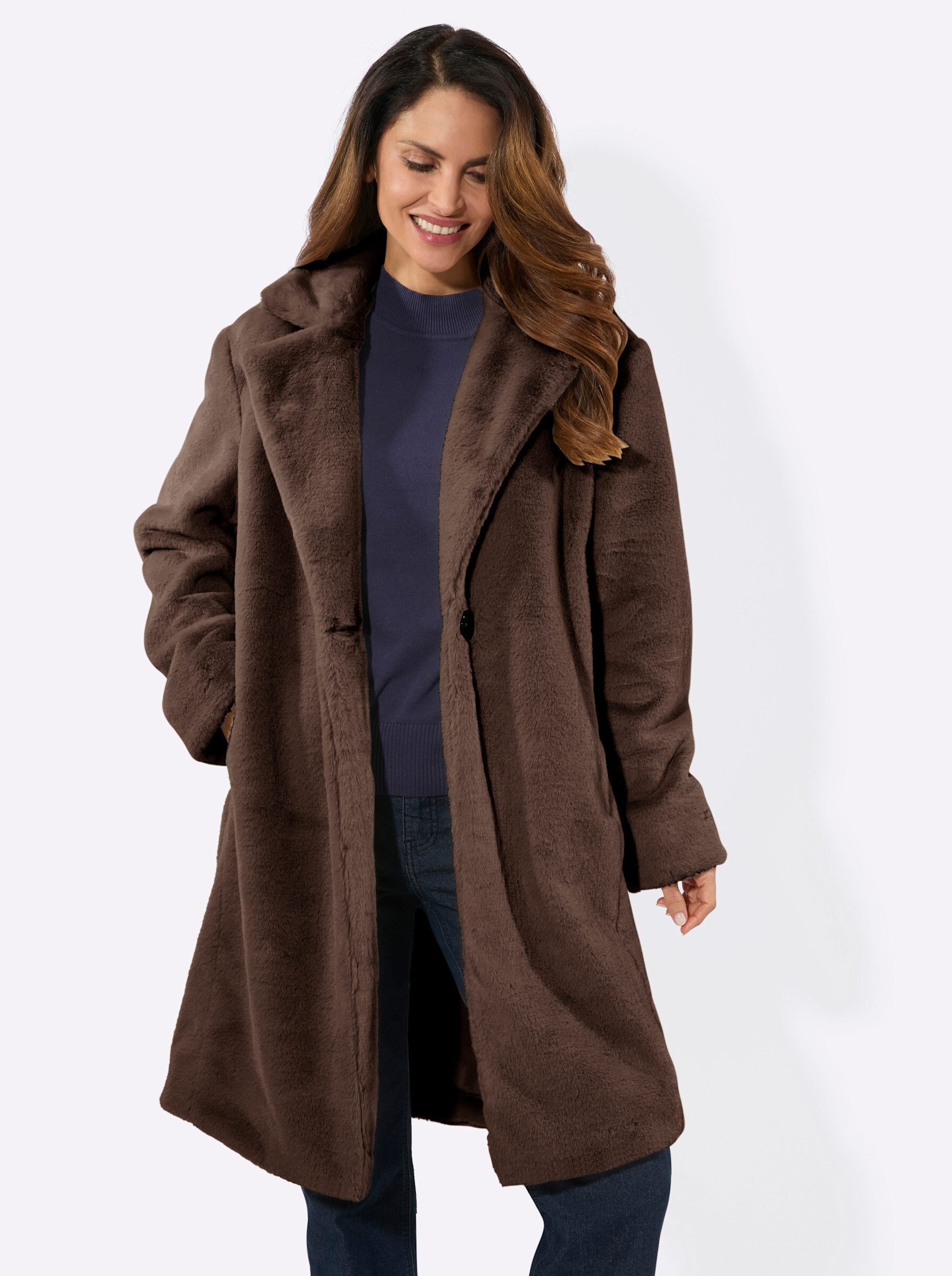 Witt Langmantel Fellimitat-Mantel