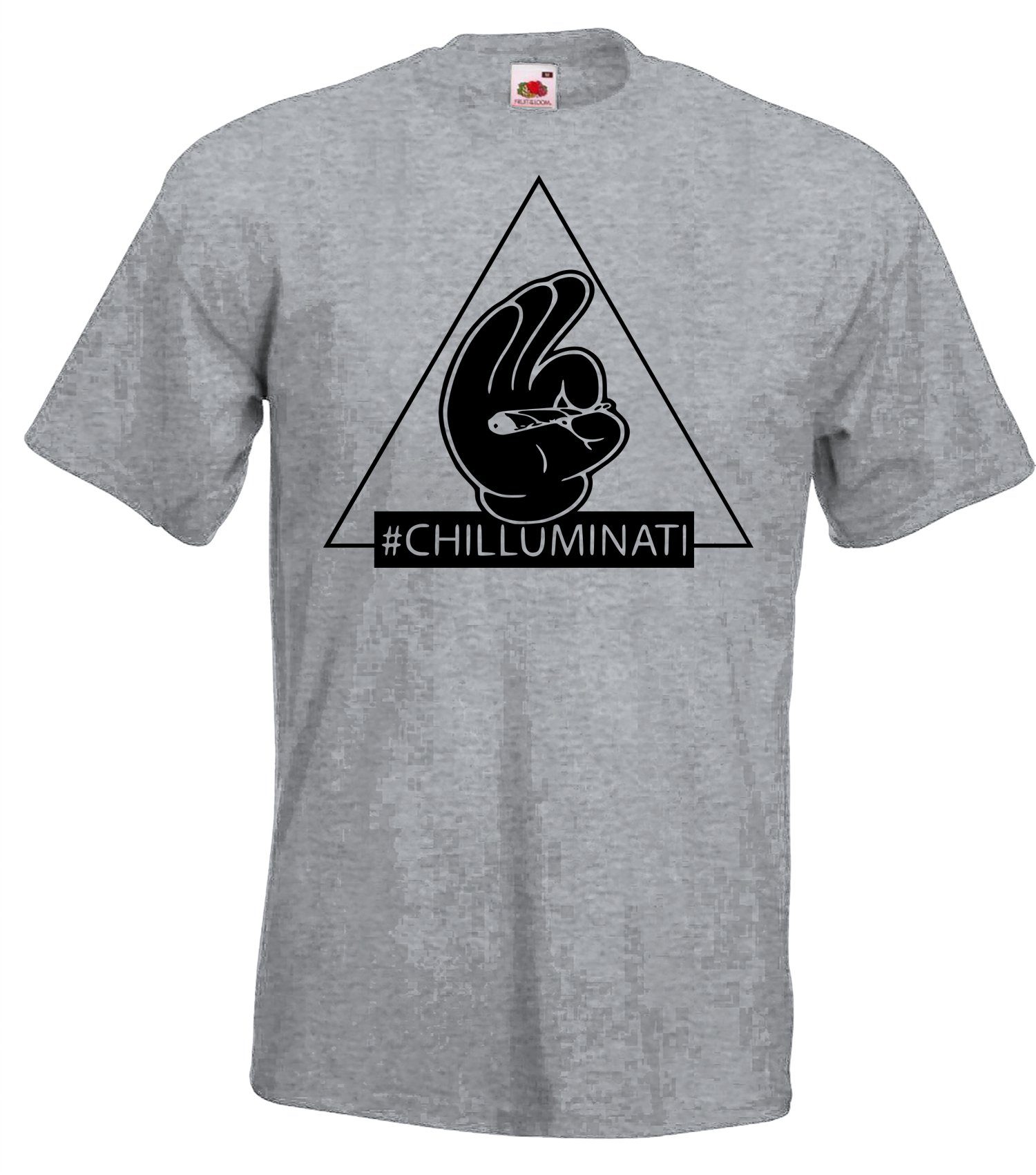 Youth Designz T-Shirt Chilluminati Herren T-Shirt mit lustigem Frontprint Grau