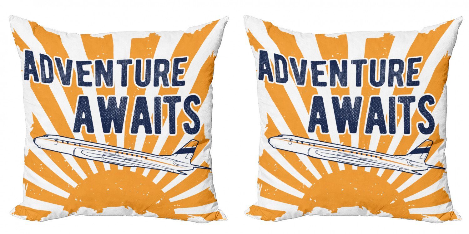 Kissenbezüge Modern Accent Doppelseitiger Digitaldruck, Abakuhaus (2 Stück), Abenteuer Flugzeug Sun Journey