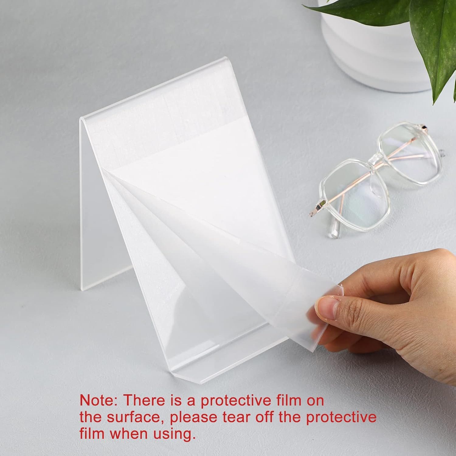 FELIXLEO Puzzle-Sortierschale 10 Acryl Buchständer Transparent für Bücher Prospekte Display