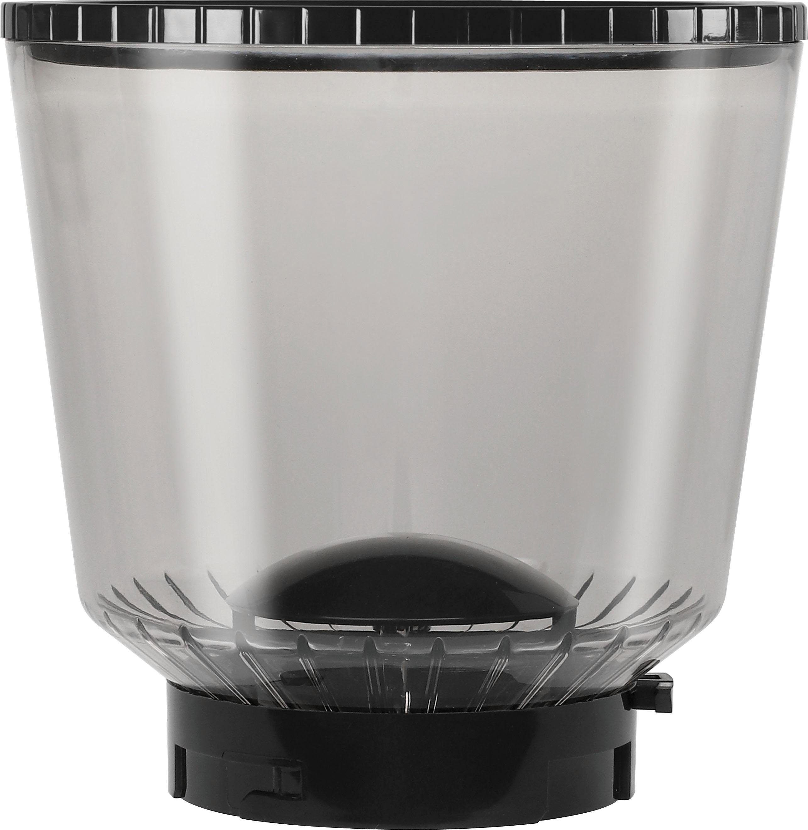 Melitta Kaffeemühle schwarz-Edelstahl, 375 W, Calibra Kegelmahlwerk, Bohnenbehälter 1027-01 g 160