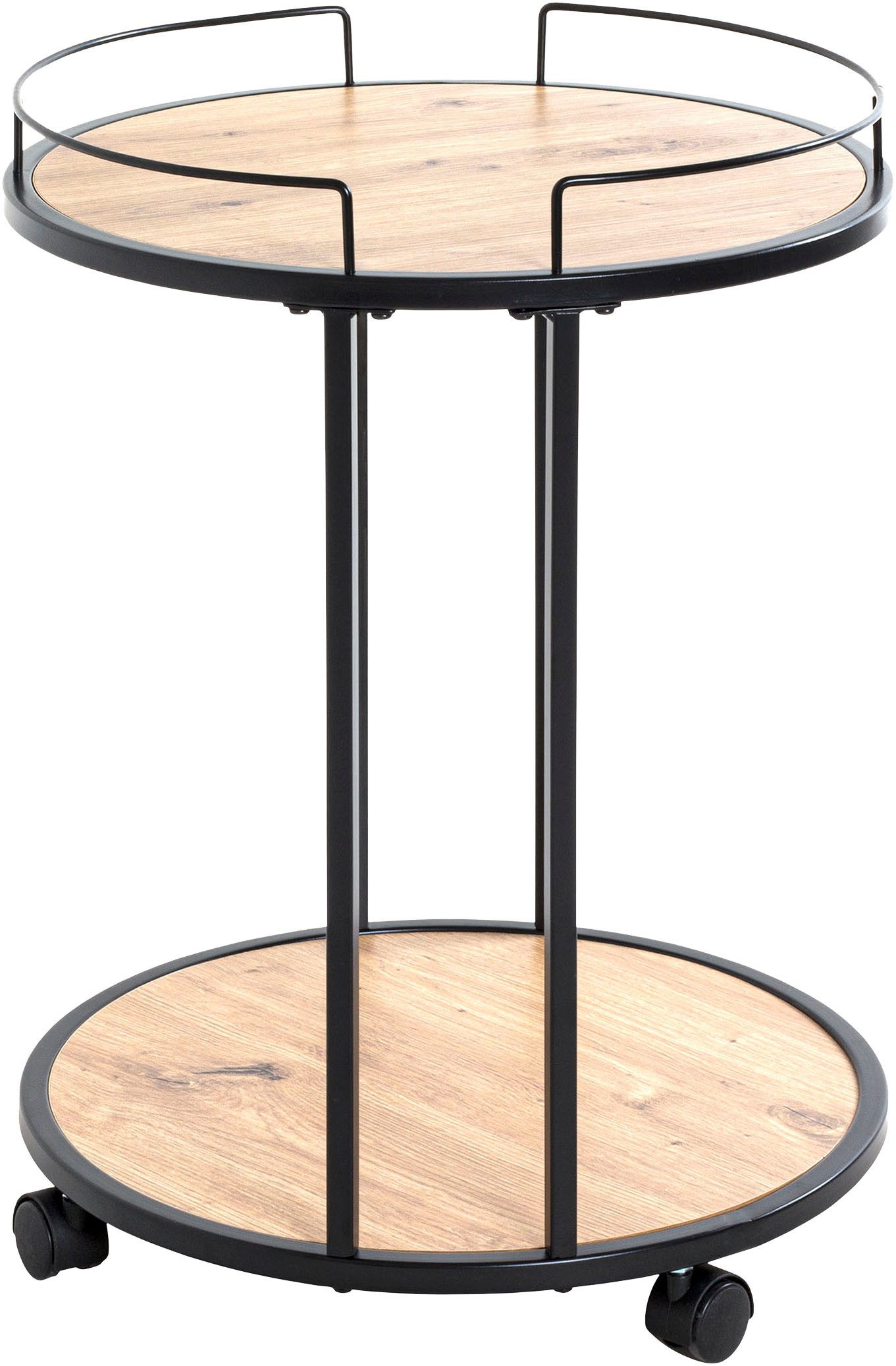 HAKU Beistelltisch Rollwagen, Trolley (1-St), rund - aus MDF Braun - Ø/H 45/60 cm