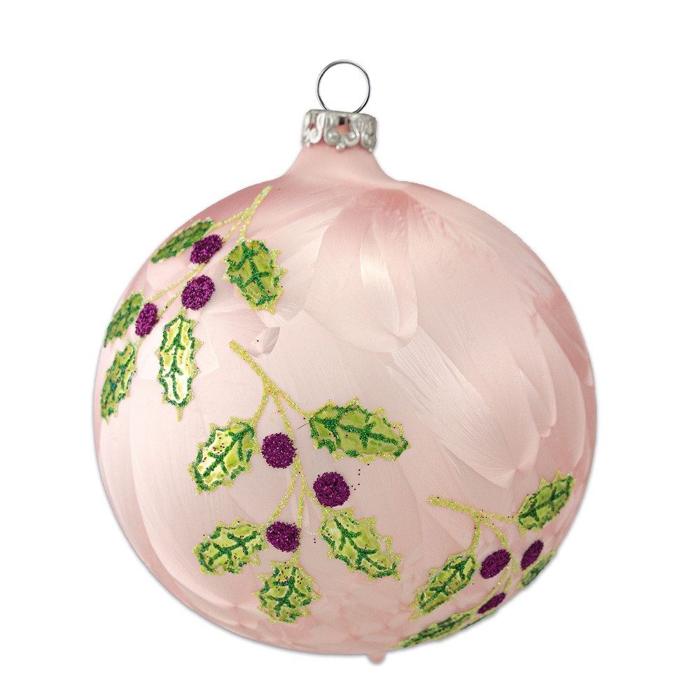 Thüringer Glasdesign Christbaumschmuck Weihnachtskugel rosé eis 6cm
