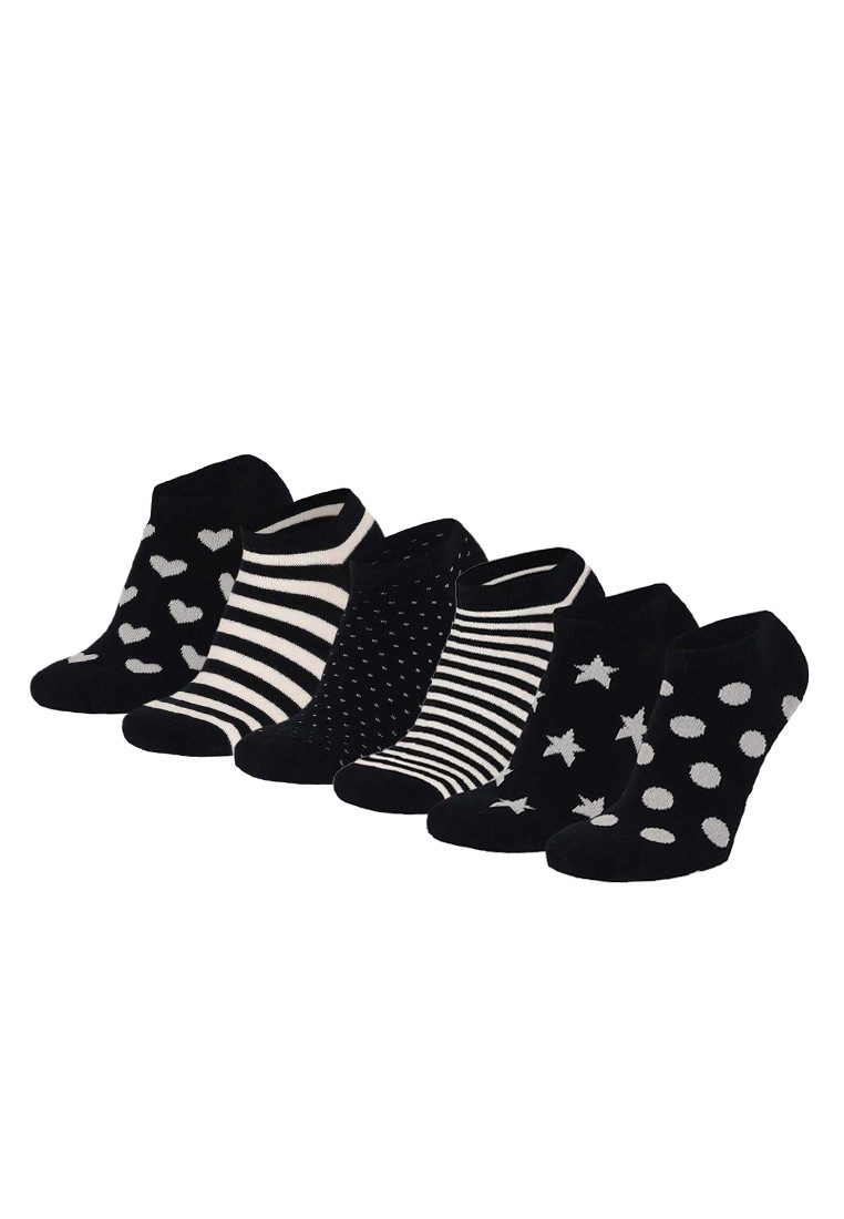 Yuhu Sneakersocken Mädchen Socken 6er Pack Herzen Punkte Sterne (6-Paar)