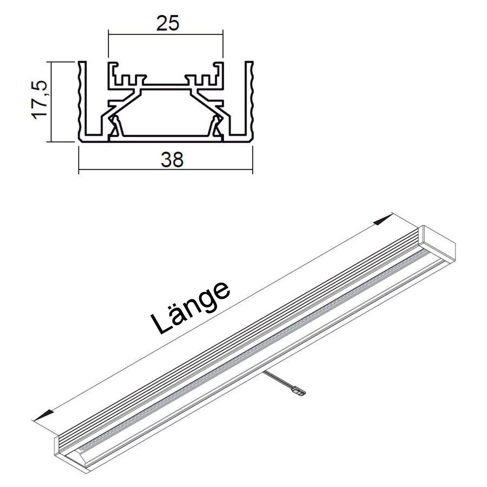 SO-TECH® LED Unterbauleuchte Aufbauleuchte Grande 12V Leuchtfarbe warmweiß - kaltweiß, warmweiß - kaltweiß, Länge: 220 mm / Breite: 38 mm / Aufbauhöhe: 17,5 mm